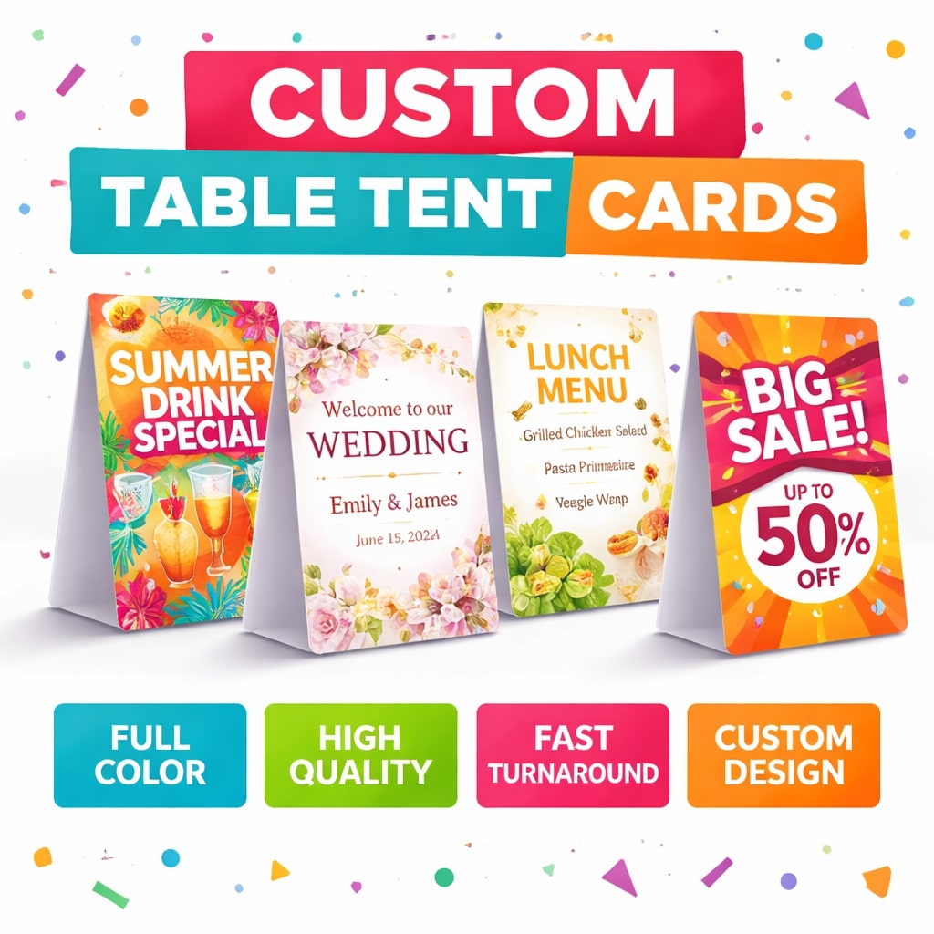 custom table tent cards