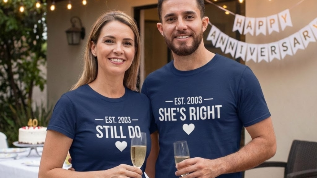 Wedding anniversary tee shirts